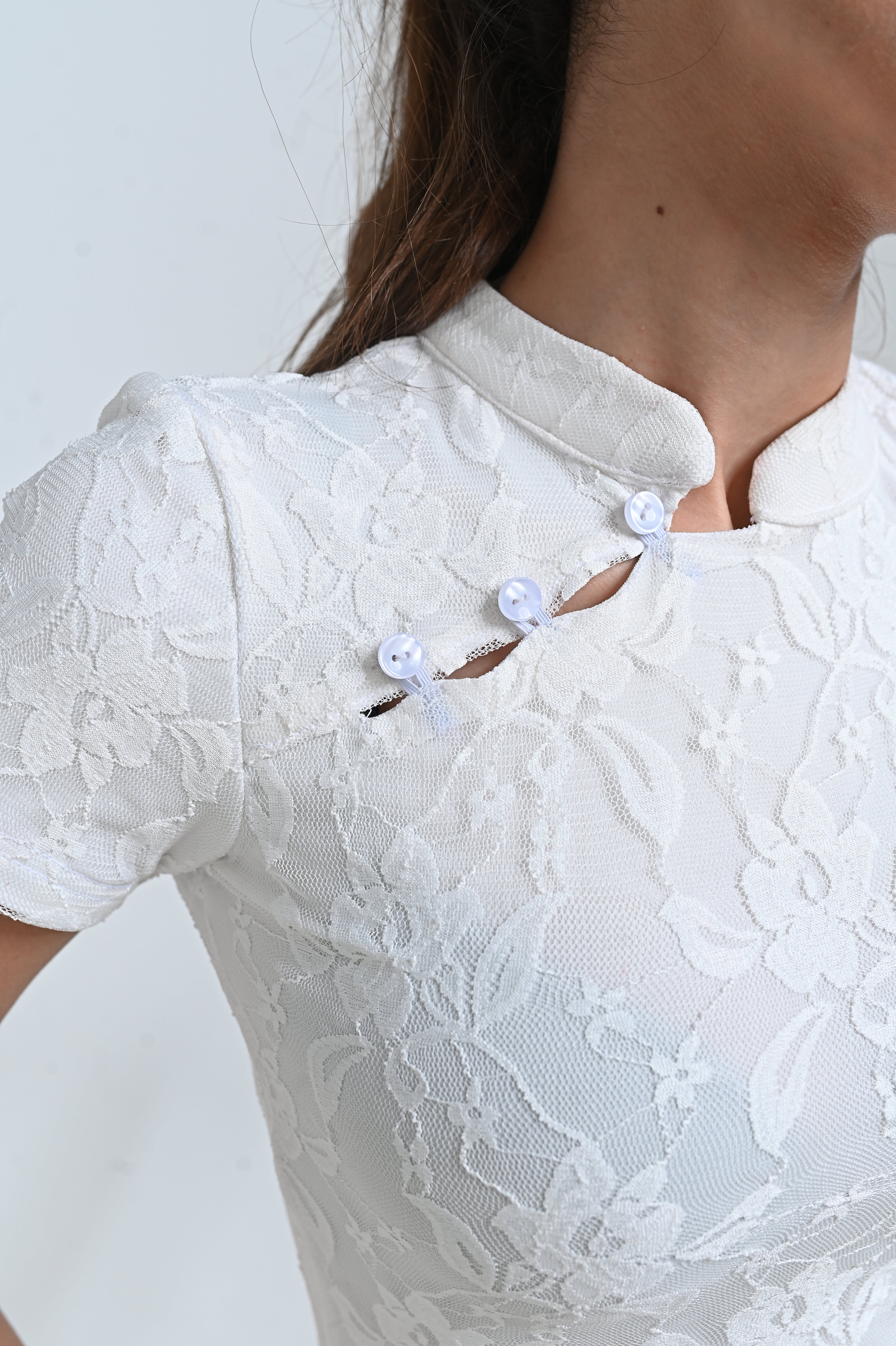 Button Lace Basic Top