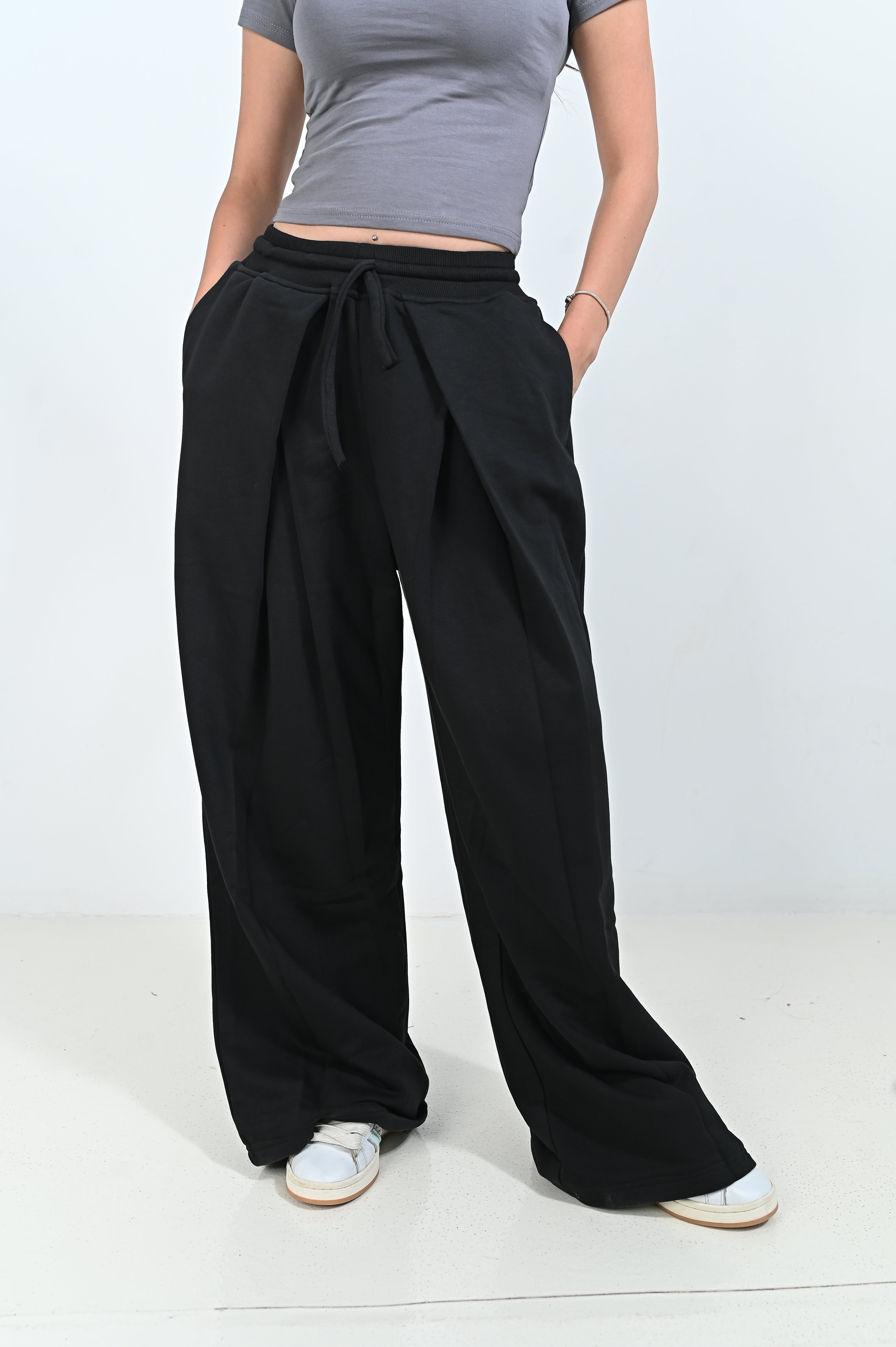 Sweatpants wide leg Cotton