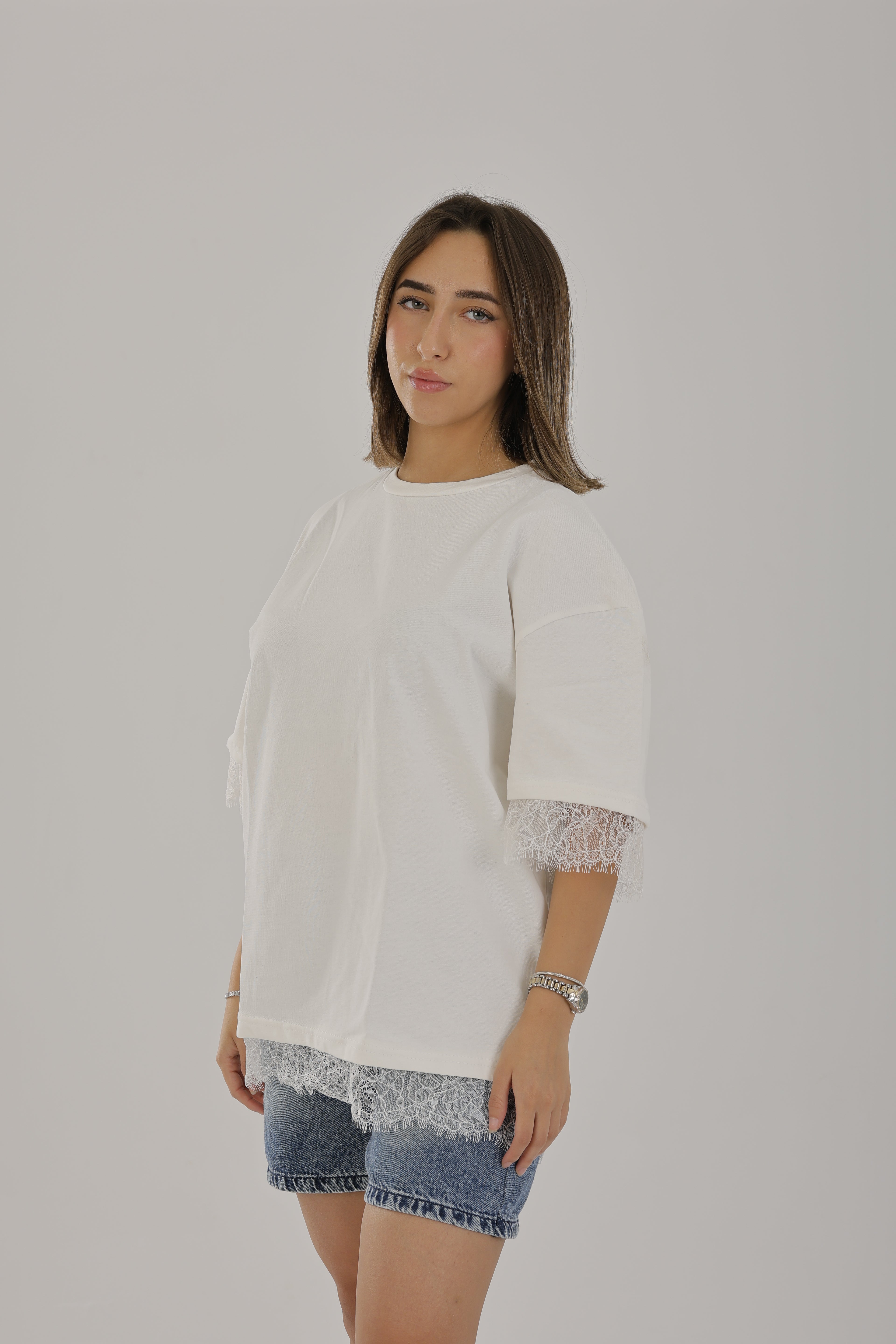 Lace T-shirt White
