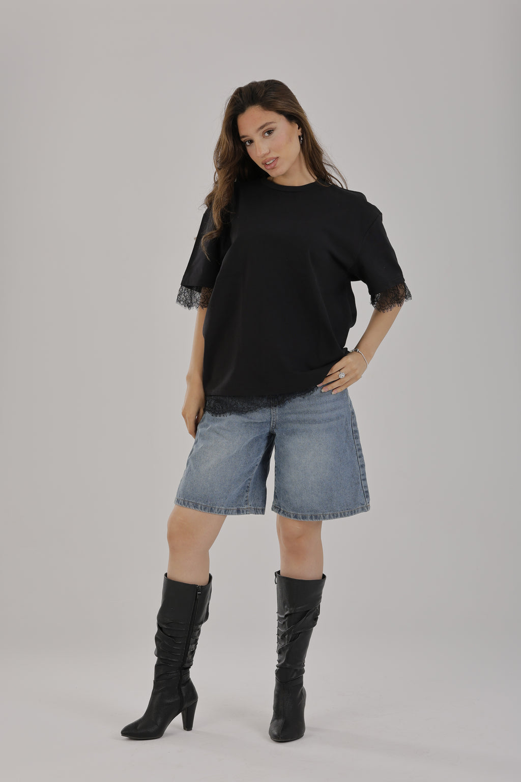 Lace T-shirt Black