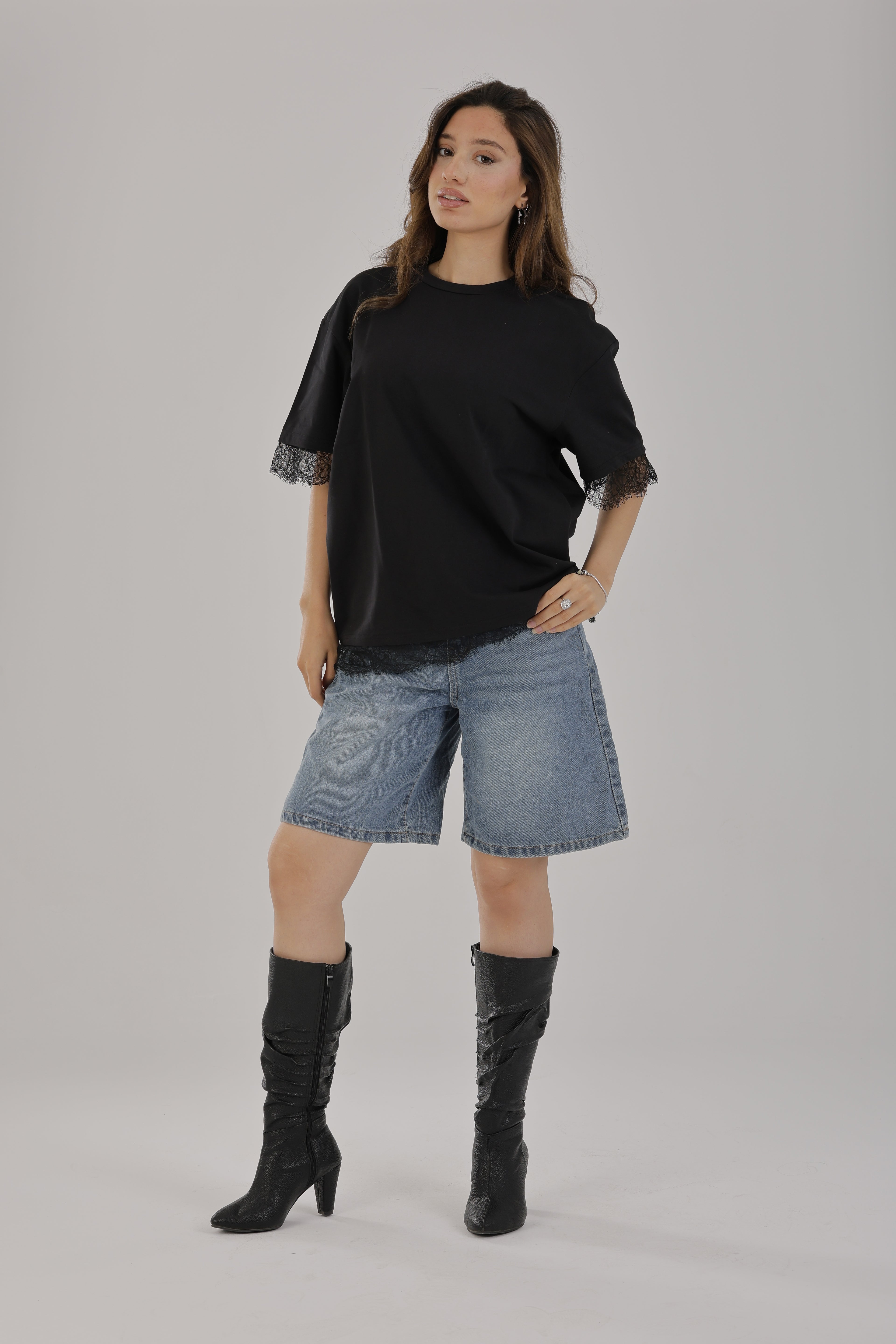 Lace T-shirt Black