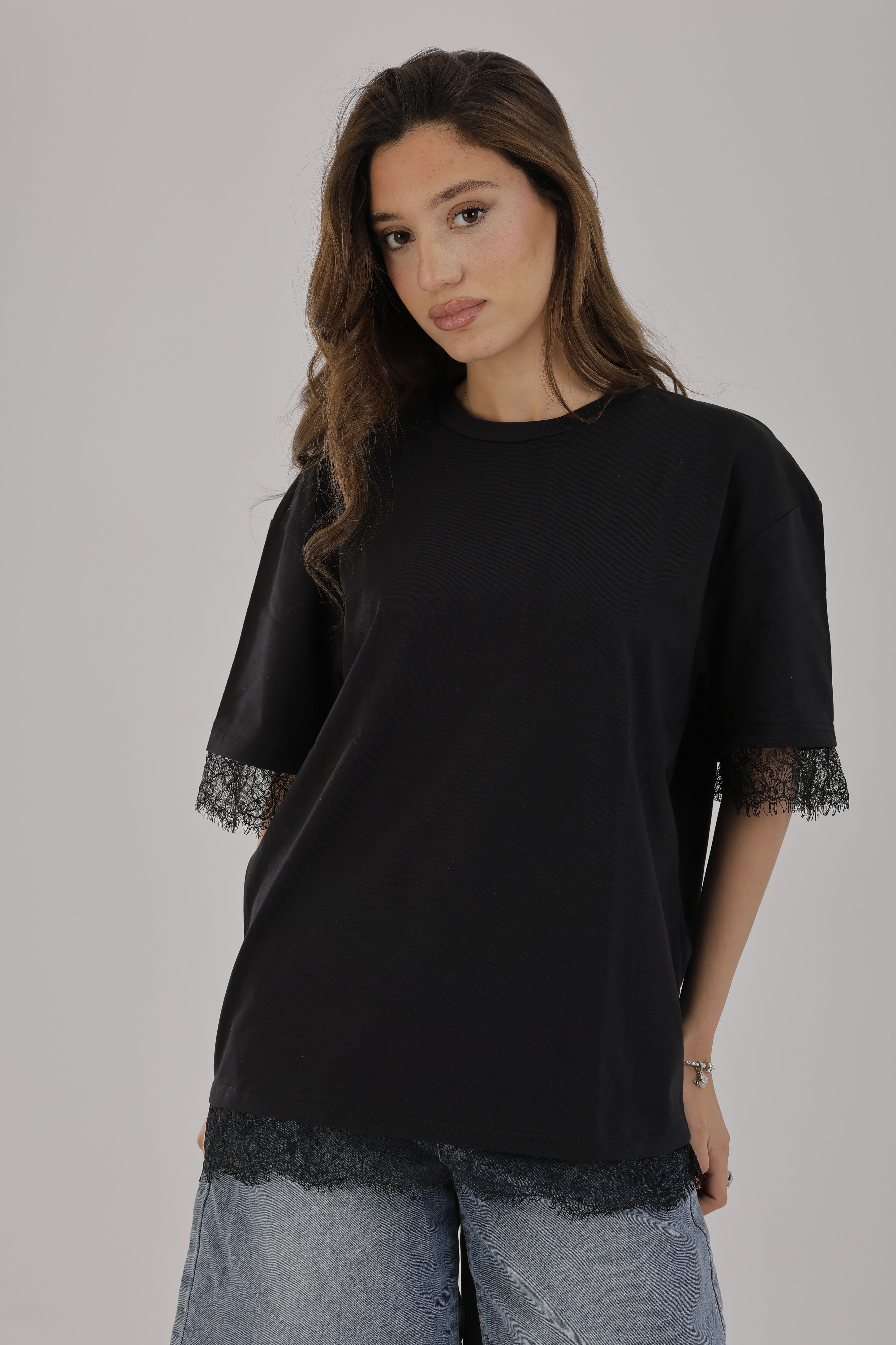Lace T-shirt Black