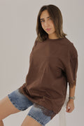 Lace T-shirt Brown