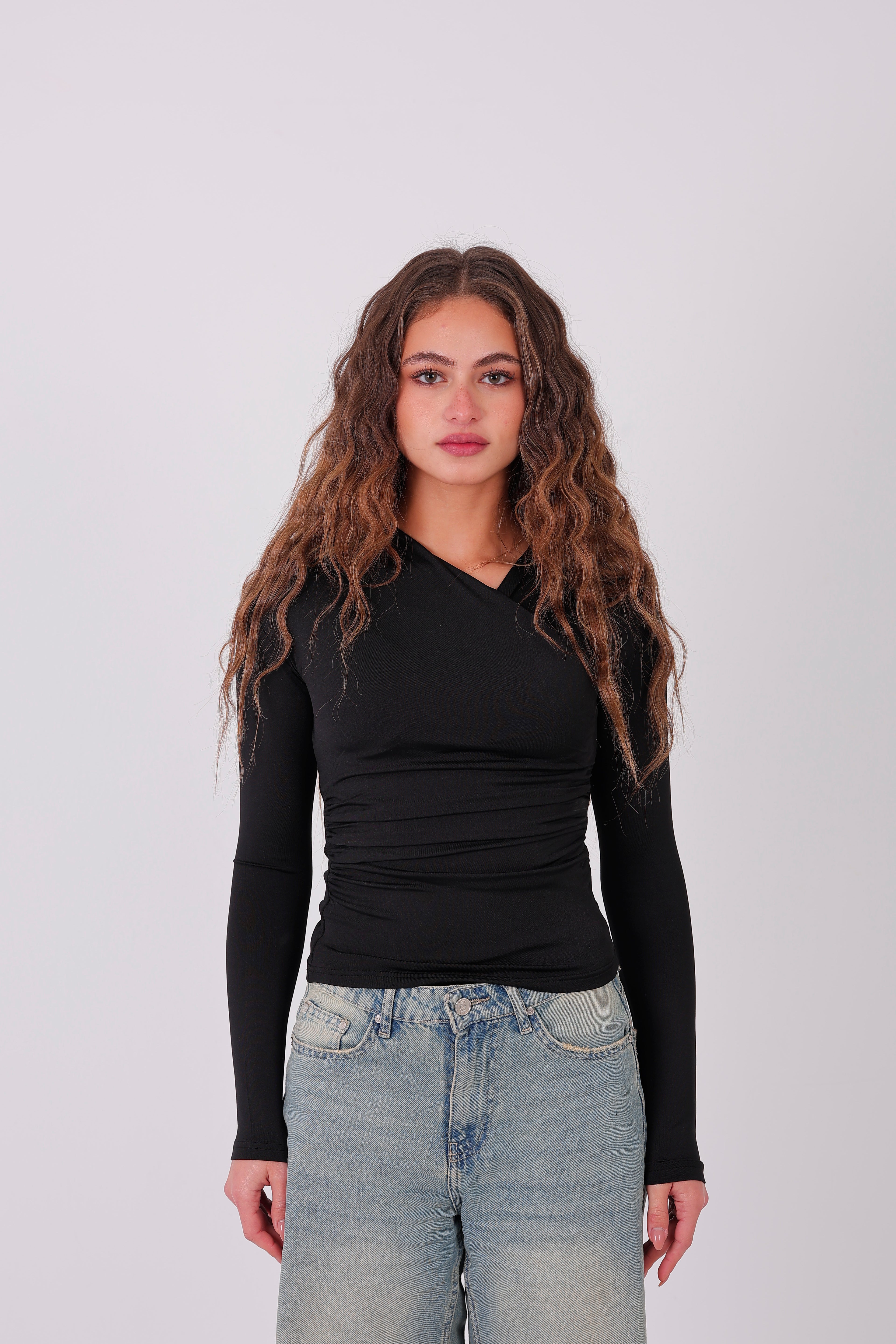 Cross-Over Coller Basic Long Sleeve Black