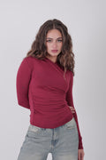 Cross-Over Coller Basic Long Sleeve Burgundy